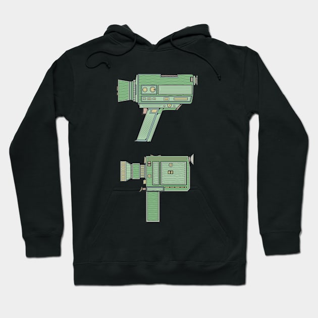 Green Classic Video Camera Hoodie by milhad